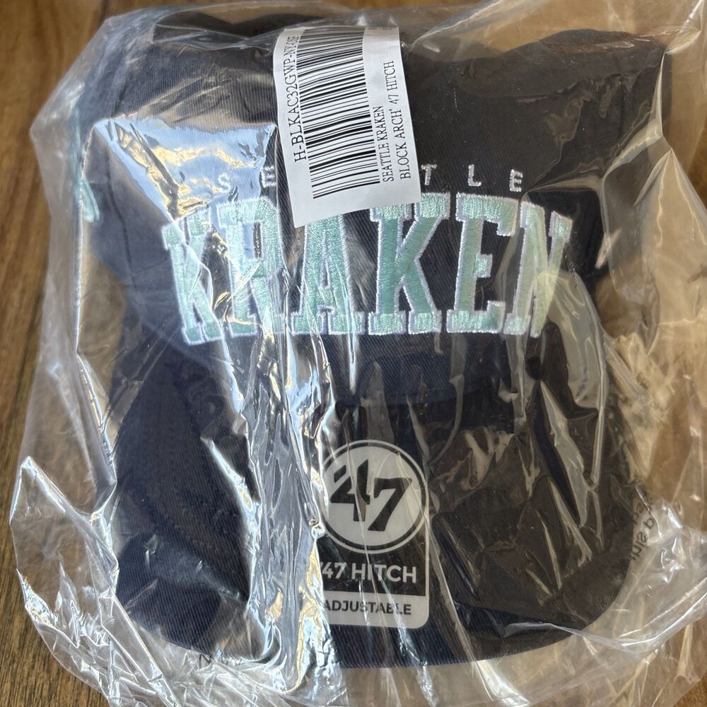 '47 Brand Seattle Kraken NHL Snapback Hat Navy Blue Cap